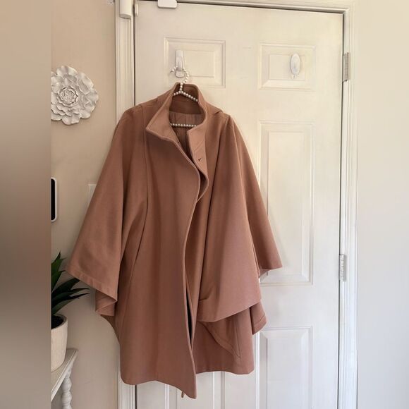 VTG Bonders Dusty Rose Pink Wool Flare Cape - Picture 2 of 16